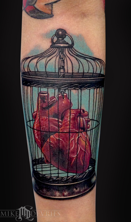 Tattoos - Human Heart In a Bird Cage - 89678
